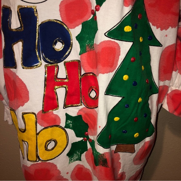 Sz XXL Dee's Tees 80's Vintage Ugly Christmas Sweater Jacket - Picture 12 of 14